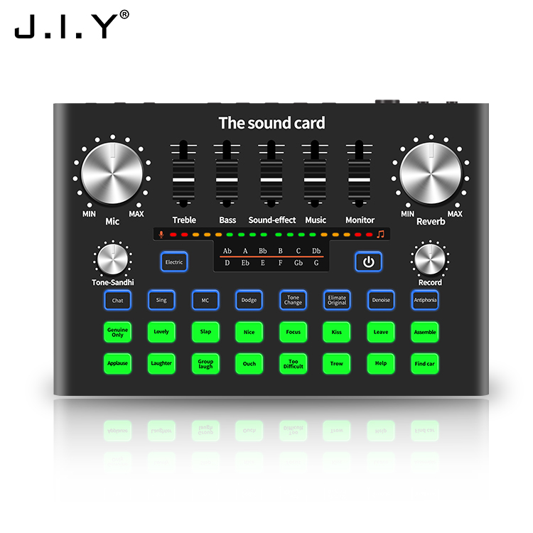 V15 Sound Card for Live Streaming Voice Changer Audio Mixer for Music ...